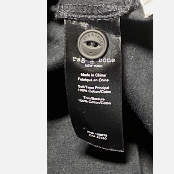 Rag & Bone Men's Black Embroidered Dagger Long Sleeve Polo Shirt XXL EUC - Picture 4 of 5